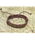 Bracelet Ethnique Tibétain cuir et tissus
