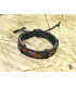 Bracelet Ethnique Tibétain cuir et tissus