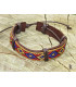 Bracelet Ethnique Tibétain cuir et tissus