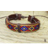 Bracelet Ethnique Tibétain cuir et tissus