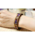 Bracelet Ethnique Tibétain cuir et tissus