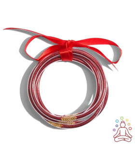 Bracelets Bouddhistes Paillettes Rouges
