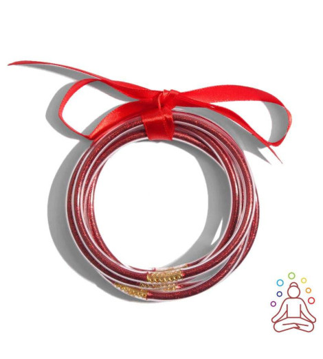 Bracelets Bouddhistes Paillettes Rouges