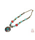 Collier Bohème Tibétain cloisonné disque-encens tradition