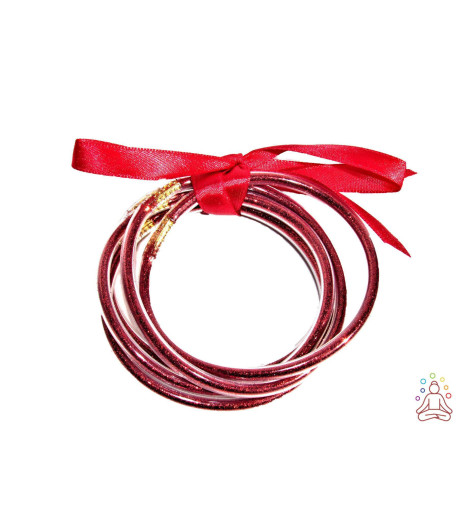 Bracelets Bouddhistes Paillettes Rouges