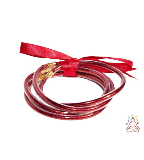 Bracelets Bouddhistes Paillettes Rouges