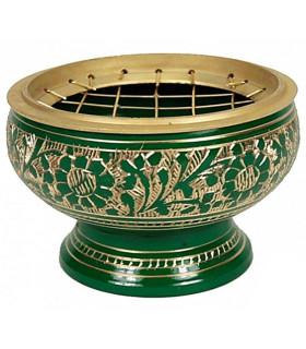 Brûle encens à grille en Laiton vert