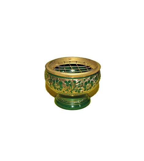 Brûle encens à grille en Laiton vert