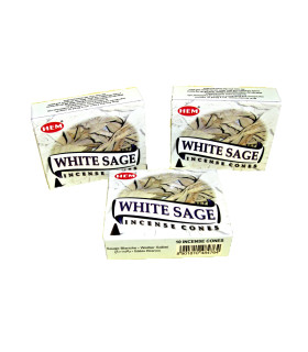 Encens Sauge Blanche en cônes - Lot de 3 boites