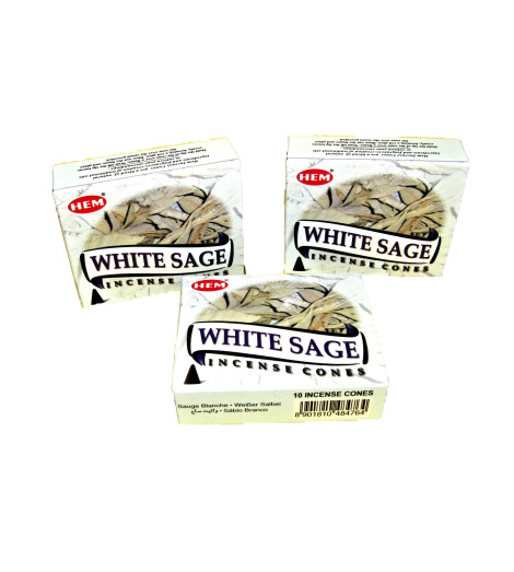 Encens Sauge Blanche en cônes - Lot de 3 boites