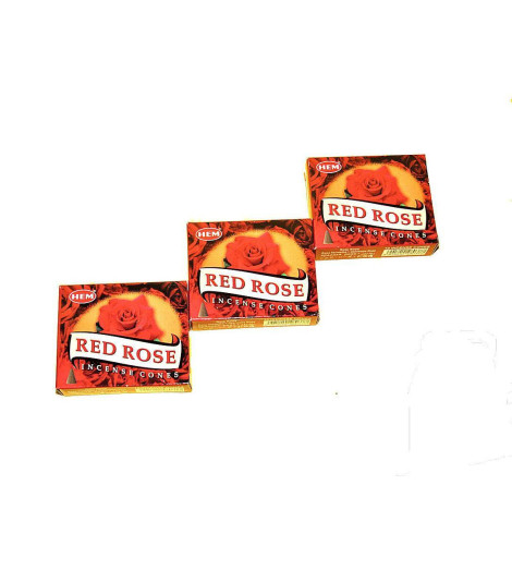 Encens de Roses Rouges en cônes - lot de 3 boites