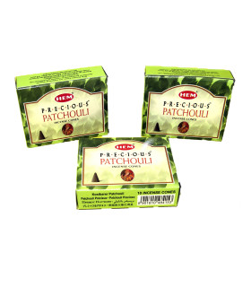 Encens Patchouli précieux en cônes - Lot de 3 boites