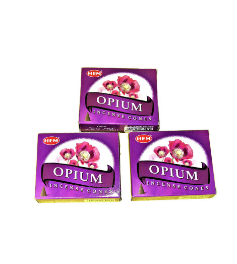 Encens Indien en cônes Fleurs d'Opium - Lot de 3 boites