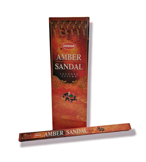 Encens Ambre & Santal Krishan – Boîte de 10 g présentation