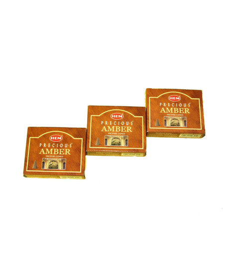Encens Ambre précieux en cônes - 3 boites