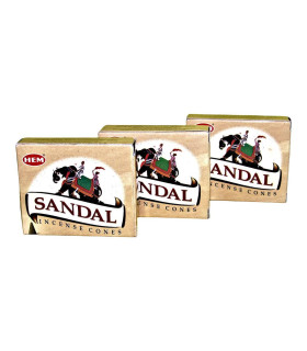 Encens Bois de Santal en cônes - 3 boites