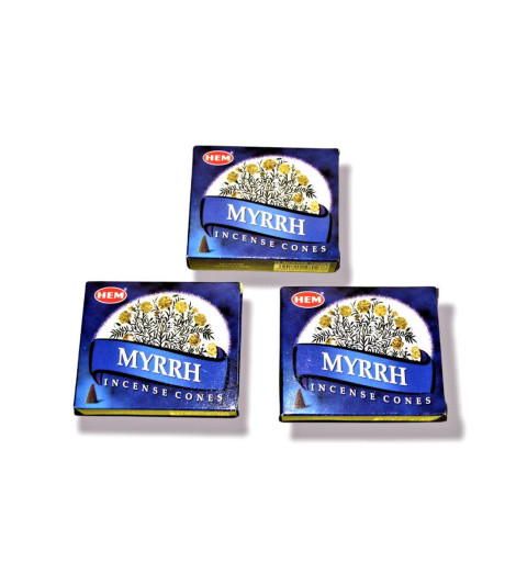 Encens en Cônes à la Myrrhe - Lot de 3 boites