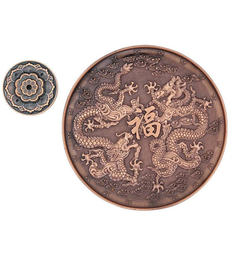 Brûle Encens Dragon en Métal - Feng Shui