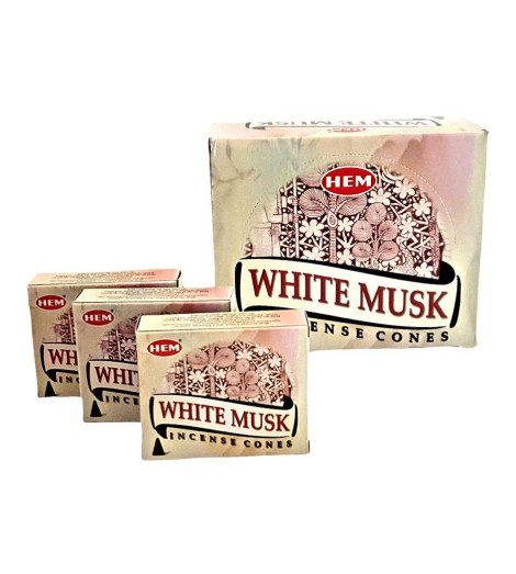 Encens Musc Blanc en Cônes - Lot de 3 Boites