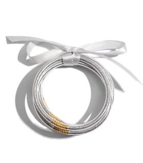 Bracelets Joncs Bouddhistes Paillettes Argent