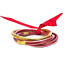 Bracelets Joncs Bouddhistes Paillettes Rouge et Or