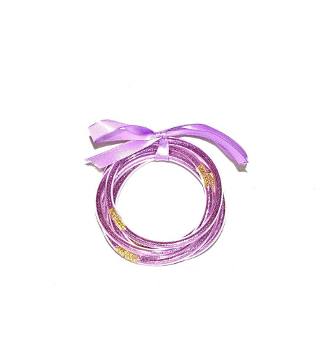 Bracelets joncs Bouddhistes Paillettes Lilas