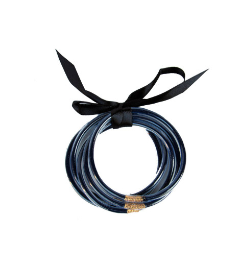 Bracelets Joncs Bouddhistes Paillettes Noires