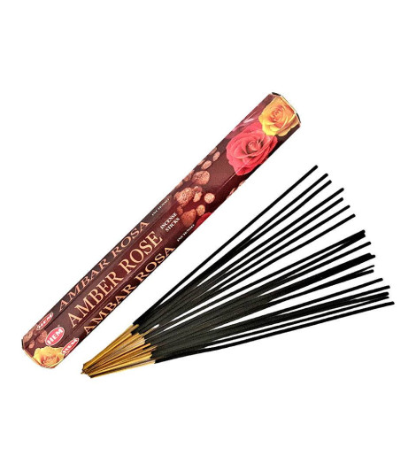 Encens Ambre et Rose - 20 Bâtonnets Indiens