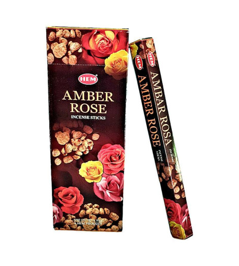 Encens Ambre et Rose - 20 Bâtonnets Indiens