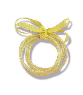 Bracelets Joncs Bouddhistes Paillettes Jaunes Fluo