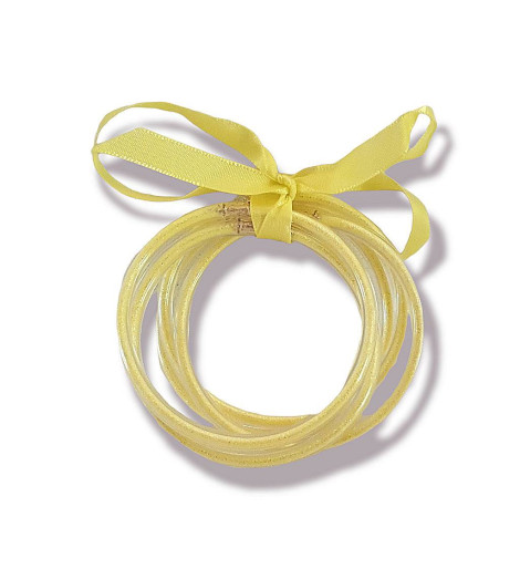 Bracelets Joncs Bouddhistes Paillettes Jaunes Fluo