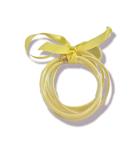 Bracelets Joncs Bouddhistes Paillettes Jaunes Fluo