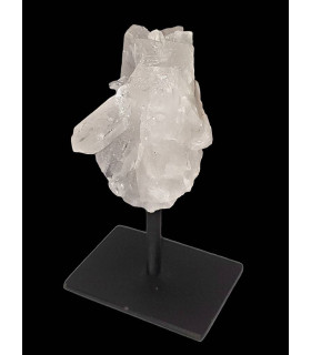 Druse de Quartz Brut du Brésil sur Socle Métallique