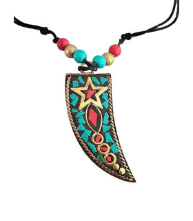 Pendentif Tibétain Cloisonné Etoile - Bijoux Ethnique