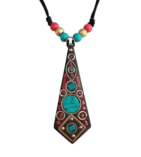 Pendentif Tibétain Cloisonné - Cérémonie