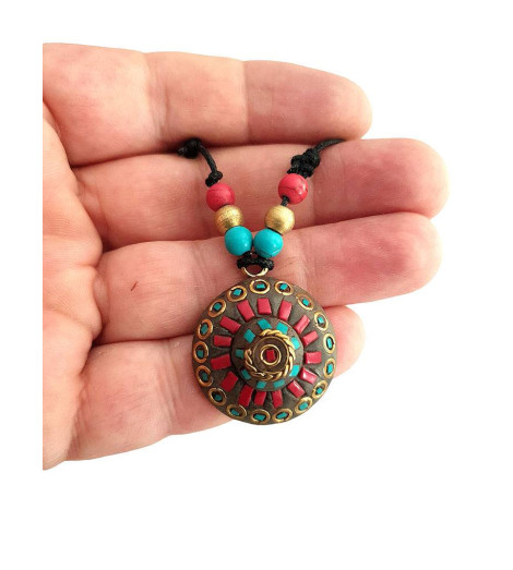 Pendentif Tibétain Cloisonné - Sphère