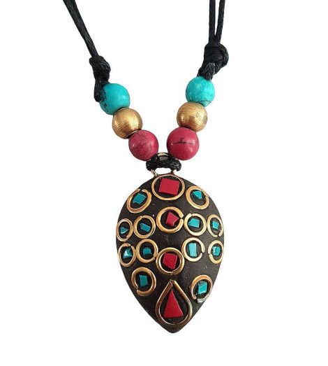 Pendentif Tibétain Cloisonné Goutte - Bijoux Ethnique