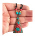 Pendentif Tibétain Cloisonné Forme Triangle