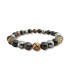 Bracelet 3 Pierres : Hématite - Obsidienne - Œil de tigre