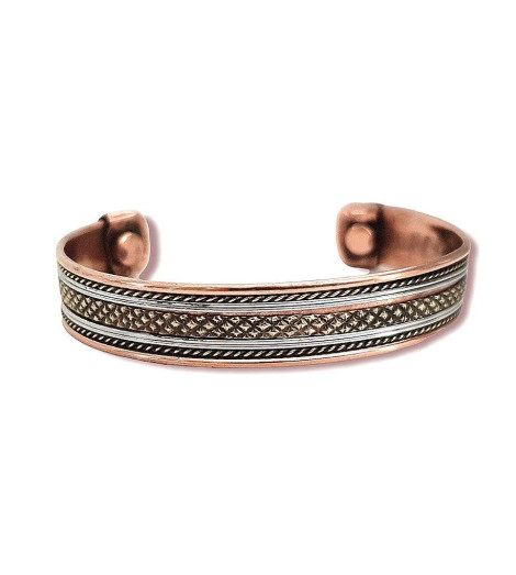 Bracelet Cuivre Aimants - Anti-Douleurs - Rhumatisme - Décor Diamants