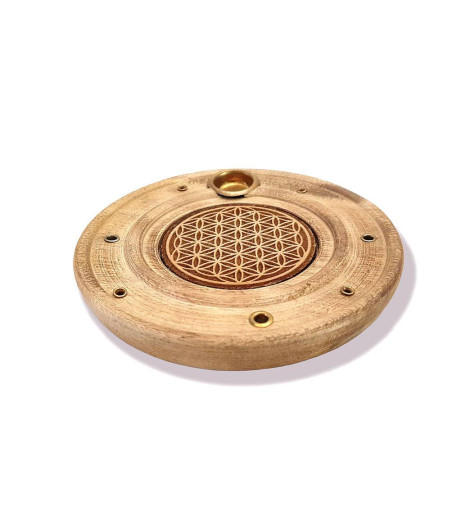Brûle Encens en Bois - Fleur de Vie