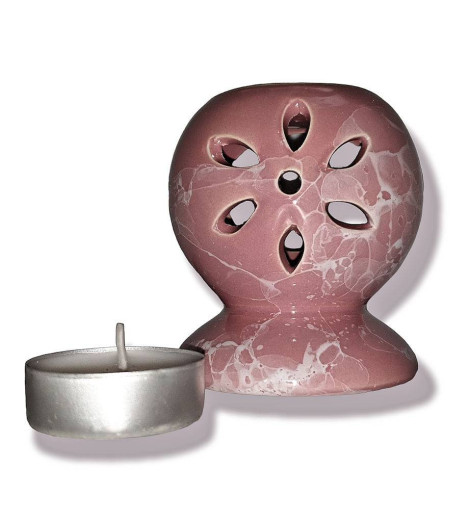 Brûle Parfum en Terre Cuite pour Huile Parfumée - Rose