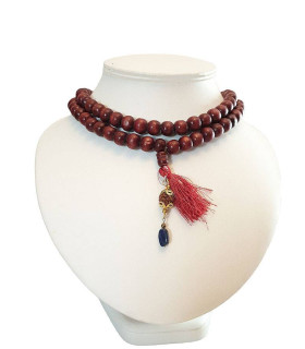 Mãlã Collier 108 Perles de Bois - Pendentif Perle de Rudraksha