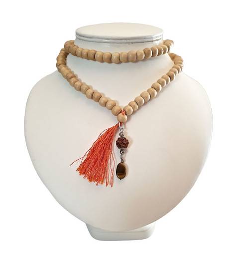 Collier Bouddhiste Mãlã 108 Perles - Perle de Rudraksha Pendentif