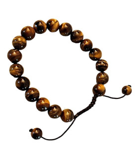 Bracelet en Pierre Véritable Œil de Tigre Fabriqué au Népal