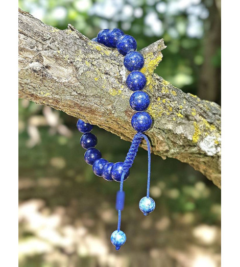 Bracelet en Pierre Véritable d'Améthyste Fabriqué au Népal