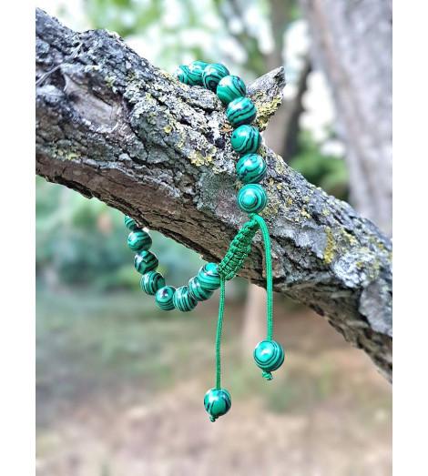 Bracelet Tibétain Malachite Pierre Véritable