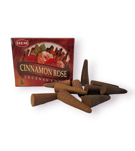 Encens Indien à la Cannelle et à la Rose en Cônes