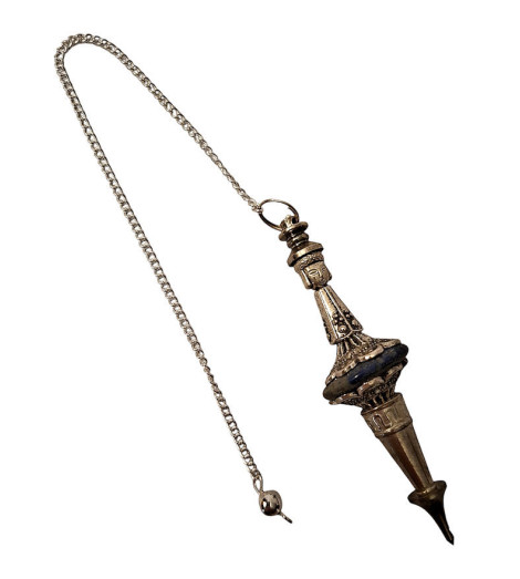 Pendule Divinatoire Hindou Double Lotus - Pièce Unique - Lapis Lazuli