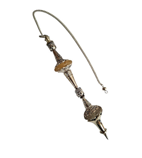Pendule Divinatoire Hindou Double Lotus Long - Pièce Unique